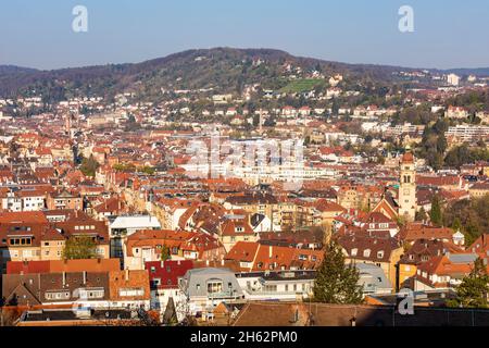 allemagne,bade-wurtemberg,stuttgart,stuttgart-süd,vue de neuer weinsteige sur les bourgs de lehen et heslach Banque D'Images