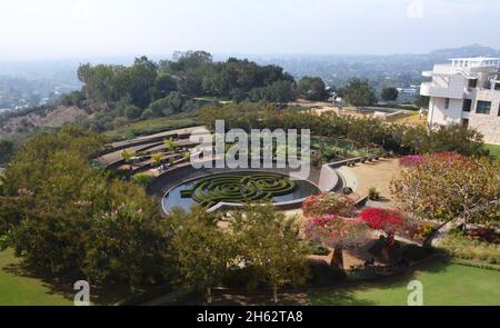 Parcs à l'intérieur du musée Getty à Los Angeles Banque D'Images