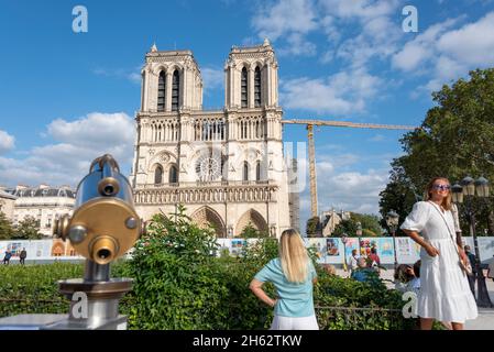 france, paris, cathédrale notre dame Banque D'Images