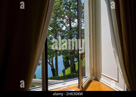 belle villa célèbre del balbianello,lenno,lac de côme,italie - lieu de tournage pour les guerres des étoiles: attaque des clones et james bond: casino royale Banque D'Images