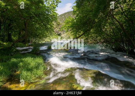 des cascades sont partout dans le parc national de krka, en croatie Banque D'Images