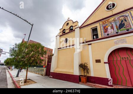 Notre Dame Reine des Anges Église catholique (Iglesia de Nuestra Señora la Reina de los Ángeles) dans le centre-ville de Los Angeles, Californie, Etats-Unis Banque D'Images