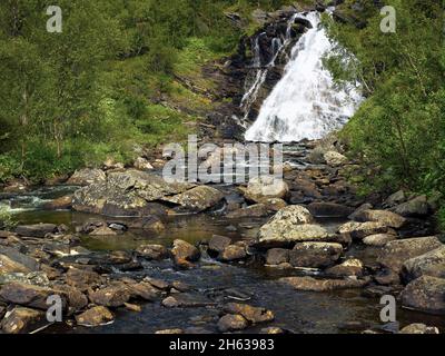 europe,suède,province de jämtland,härjedalen,andersjönsfallet cascade à fjällnäs Banque D'Images