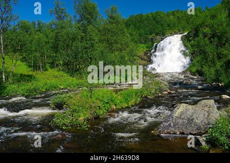 europe,suède,province de jämtland,härjedalen,andersjönsfallet cascade à fjällnäs Banque D'Images