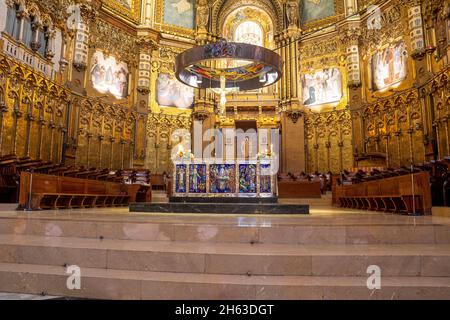 [hdr] monistrol de montserrat, espagne : intérieur du dôme de la basilique de montserrat Banque D'Images