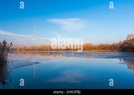 paysage d'hiver, arbres couverts de givre Banque D'Images