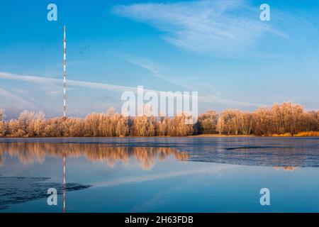 paysage d'hiver, arbres couverts de givre Banque D'Images