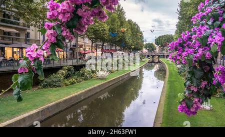 la rivière la basse est un affluent de la têt et traverse perpignan. Banque D'Images