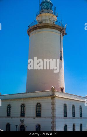 phare la farola de malaga. malaga, andalousie, espagne. Banque D'Images