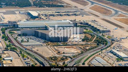 vue aérienne,aeropuerto de palma de mallorca,aéroport de palma de mallorca,bâtiment de réception,mallorca,iles baléares,espagne Banque D'Images