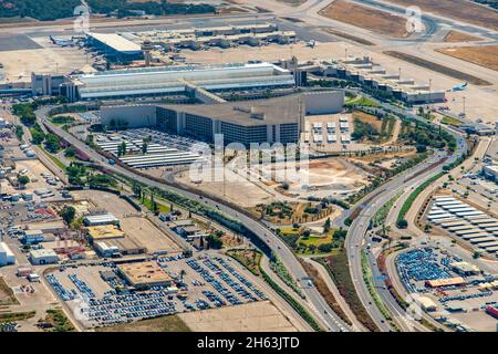 vue aérienne,aeropuerto de palma de mallorca,aéroport de palma de mallorca,bâtiment de réception,mallorca,iles baléares,espagne Banque D'Images