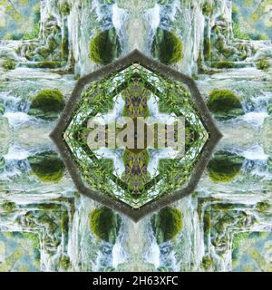 mandala, ruisseau, mousse Banque D'Images