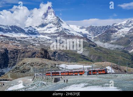 gornergratbahn avec cervin 4478m,zermatt,mattertal,valais,valais,suisse Banque D'Images