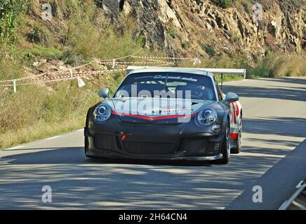 Jordi Gaig-Porsche 911 GT3 Cup dans le Subiba al Coll del Pollatre-2018 du Championnat de Catalogne de montagne automobile Banque D'Images