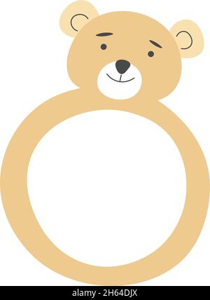 Jouet de hochet pour nouveau-né enfant, personnage d'ours vecteur Illustration de Vecteur