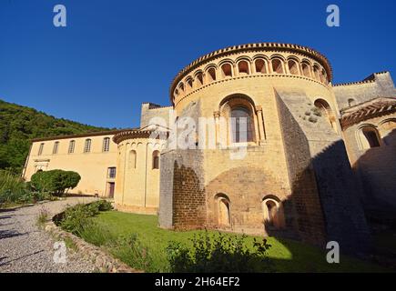 FRANCE, HERAULT (34) SAINT GUILHEM LE DÉSERT, L'ABBAEY DE GELLONE, PATRIMOINE MONDIAL DE L'UNESCO Banque D'Images