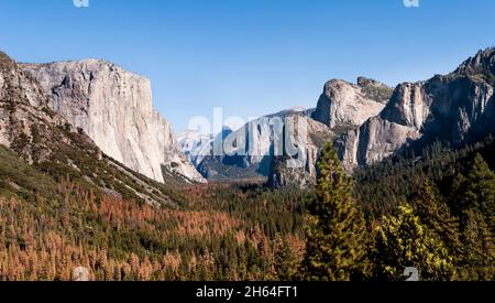 Yosemite Valley vue depuis l'entrée ouest haute Banque D'Images