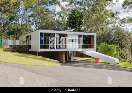 Le moderniste Rose Seidler House, à Wahroonga, Sydney, en Australie, a été conçu et construit en 1948 par son fils, le célèbre architecte Harry Seidler Banque D'Images