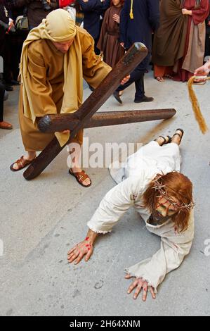 Italie, Sicile, Marsala, jeudi Saint, procession de Mistery (Processione dei Misteri vicic) Banque D'Images