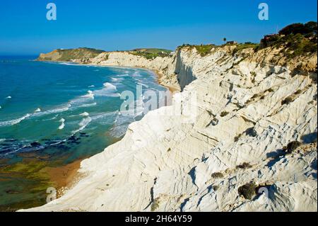 Italie, Italie, Sicile, Sicile, quartier Agrigento,Realmonte, Scala dei Turchi, coléoptère rocheux de Capo Rossello et Porto Empedocle Banque D'Images