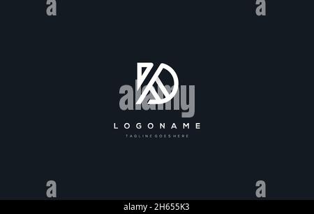 Lettre KD logo combiné monoline Illustration de Vecteur