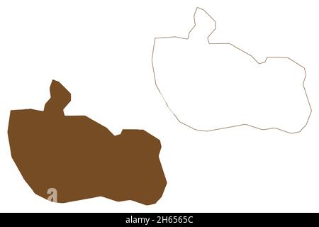 Île de la Force aérienne (Canada, territoire du Nunavut, Amérique du Nord, Archipel arctique canadien) carte illustration vectorielle, croquis à tracer carte de la Force aérienne Illustration de Vecteur