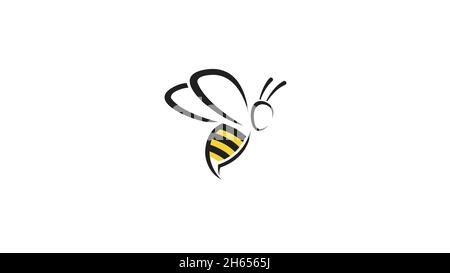 Logo abstrait Creative Bee insecte Illustration de Vecteur