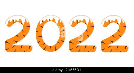 2022 bonne année avec art déco tigre Illustration de Vecteur