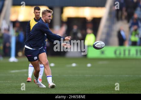 Édimbourg, Royaume-Uni.13 novembre 2021.Chris Harris, d'Écosse, avant le match de la série Autumn Nation au stade Murrayfield, à Édimbourg.Le crédit photo devrait se lire: Neil Hanna / Sportimage Banque D'Images