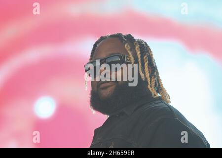 Las Vegas, États-Unis.13 novembre 2021.Bas se produit sur scène pendant le Day N Vegas Music Festival au Las Vegas Festival Grounds de Las Vegas, Nevada, le vendredi 12 novembre 2021.Photo de James Atoa/UPI crédit: UPI/Alay Live News Banque D'Images