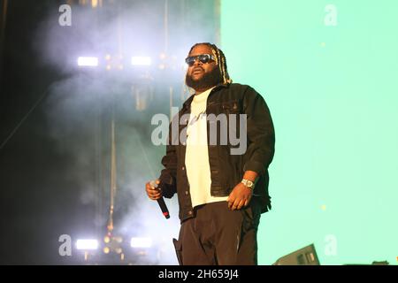 Las Vegas, États-Unis.13 novembre 2021.Bas se produit sur scène pendant le Day N Vegas Music Festival au Las Vegas Festival Grounds de Las Vegas, Nevada, le vendredi 12 novembre 2021.Photo de James Atoa/UPI crédit: UPI/Alay Live News Banque D'Images