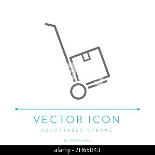 Icône de la ligne vectorielle d'expédition du chariot de transport Illustration de Vecteur