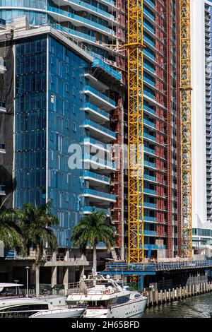 Résidences Aston Martin en construction au centre-ville de Miami Banque D'Images