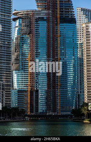 Résidences Aston Martin en construction au centre-ville de Miami Banque D'Images