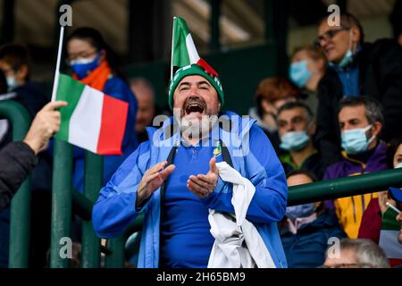 Stade Monigo, Trévise, Italie, 13 novembre 2021,Supporter italien au Test Match 2021, Italie contre Argentine - coupe de l'automne des Nations match de rugby Banque D'Images