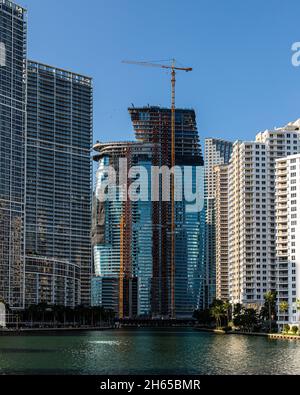 Résidences Aston Martin en construction au centre-ville de Miami Banque D'Images