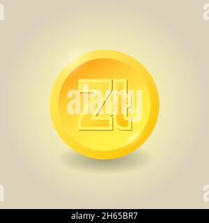 Monnaie zloty polonaise pièce d'or.Illustration vectorielle.Infographies pour les sites Web et les applications mobiles. Illustration de Vecteur