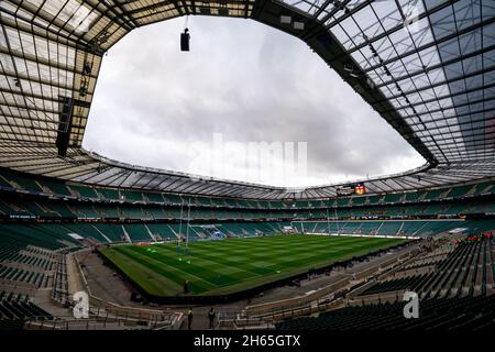 Londres, Royaume-Uni.13 novembre 2021.13 novembre 2021 ; Twickenham, Londres, Angleterre, Autumn Series International rugby, Angleterre contre Australie : vue générale du stade de Twickenham et du terrain avant le coup d'envoi crédit : action plus Sports Images/Alamy Live News Banque D'Images