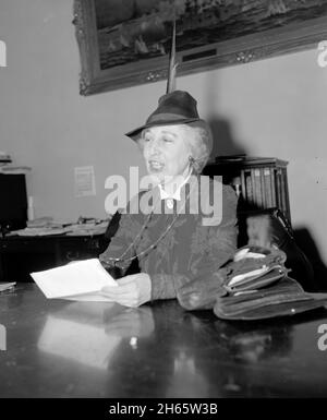 Jeannette Rankin, Jeannette Pickering Rankin (1880 – 1973) politicien américain et défenseur des droits des femmes, et la première femme à occuper un poste fédéral aux États-Unis. Banque D'Images