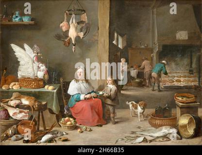 David Teniers le plus jeune - cuisine scène -1644 Banque D'Images