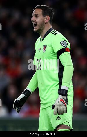 Danny Ward, pays de Galles, en action lors du match de qualification de la coupe du monde de la FIFA, au stade de Cardiff City, à Cardiff.Date de la photo: Samedi 13 novembre 2021. Banque D'Images