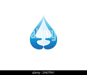 Entretien de l'eau mains tenant une goutte logo symbole vectoriel icône conception Illustration Illustration de Vecteur
