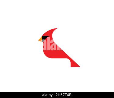 Illustration de la conception d'icônes de symboles vectoriels de conception graphique représentant un logo abstrait Red Bird Illustration de Vecteur