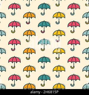 Motif vectoriel sans couture avec motif de parapluies peut être utilisé dans les textiles, pour la conception de livre, arrière-plan de site Web Illustration de Vecteur