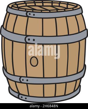 Le dessin à la main vectorisé d'un ancien canon en bois Illustration de Vecteur