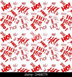 HO !HO !HO !Motif vectoriel répétitif manuscrit sans couture - motif de Noël festif pour emballer du papier, des cartes, des bannières et des affiches, etc Illustration de Vecteur