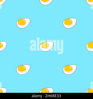 Motif œufs durs sans couture.Demi-fond d'œuf. Texture vecteur alimentaire Illustration de Vecteur