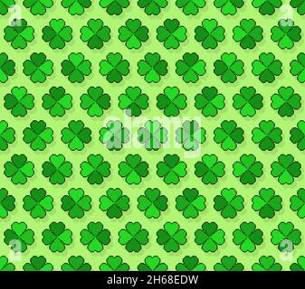 Shamrock pixel art motif sans couture.8 bits fond de Clover. Pixelated Saint Patrick's Day Irish Holiday background toile de fond Illustration de Vecteur