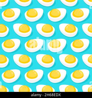 Motif œufs durs sans couture.Demi-fond d'œuf. Texture vecteur alimentaire Illustration de Vecteur