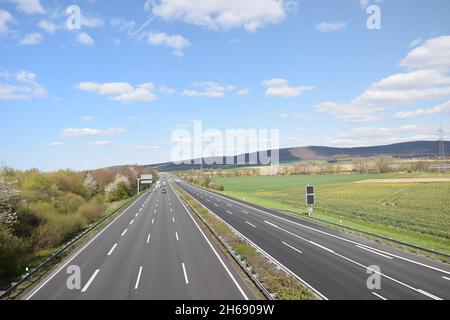 Autobahn allemand près de Bad Nenndorf Banque D'Images